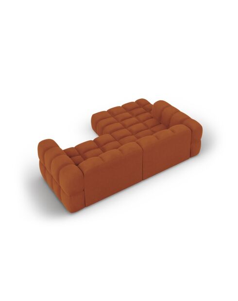 Aster Ecksofa für 3 Personen, aus Terrakotta, modular, aus Samt, rechts, 244 x 162 x 70