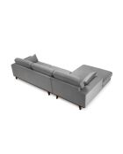 Hebe 4-Sitzer-Ecksofa rechts aus Samt Grau - 281x154x83 cm
