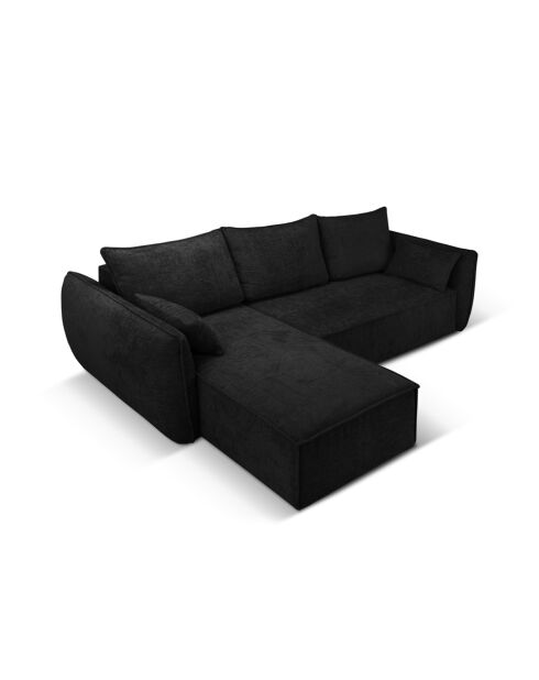 Vanda 4-zits converteerbare hoekbank rechts met opbergbox Zwart - 252x165x87 cm