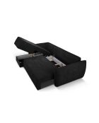 Vanda 4-zits converteerbare hoekbank rechts met opbergbox Zwart - 252x165x87 cm