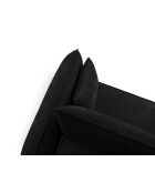 Vanda 4-zits converteerbare hoekbank rechts met opbergbox Zwart - 252x165x87 cm