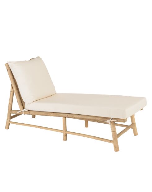 Bain de soleil en bambou avec coussins crème