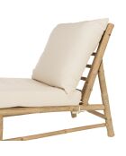 Bain de soleil en bambou avec coussins crème