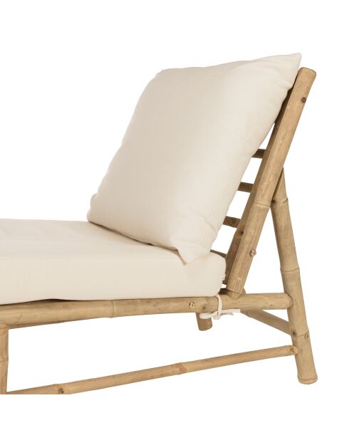 Bain de soleil en bambou avec coussins crème