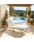 Bain de soleil en bambou avec coussins crème