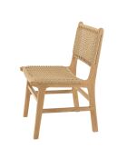 Juego de muebles de jardín para 4 personas: 1 mesa de comedor cuadrada y 4 sillas de jardín de color beige