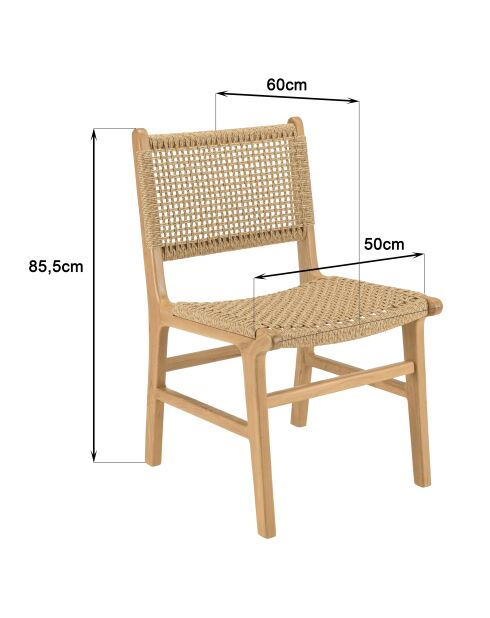 Juego de muebles de jardín para 4 personas: 1 mesa de comedor cuadrada y 4 sillas de jardín de color beige