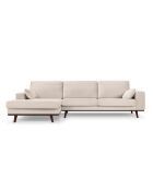 Hebe 4-Sitzer-Ecksofa rechts aus Samt Beige - 281x154x83 cm