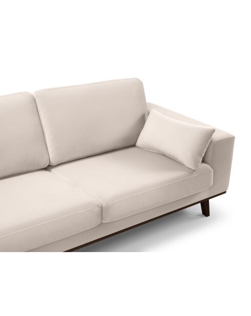 Hebe 4-Sitzer-Ecksofa rechts aus Samt Beige - 281x154x83 cm