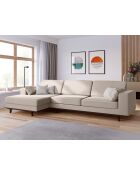 Hebe 4-Sitzer-Ecksofa rechts aus Samt Beige - 281x154x83 cm