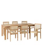 Set de muebles de jardín para 8/10 personas - 1 mesa rectangular modelo Denver y 6 sillones beige