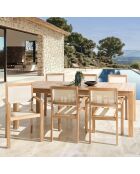 Set de muebles de jardín para 8/10 personas - 1 mesa rectangular modelo Denver y 6 sillones beige