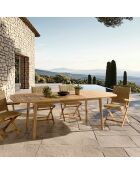 Uitschuifbare tuintafel in geolied acacia 180/240x110cm beige