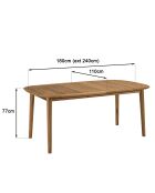 Uitschuifbare tuintafel in geolied acacia 180/240x110cm beige