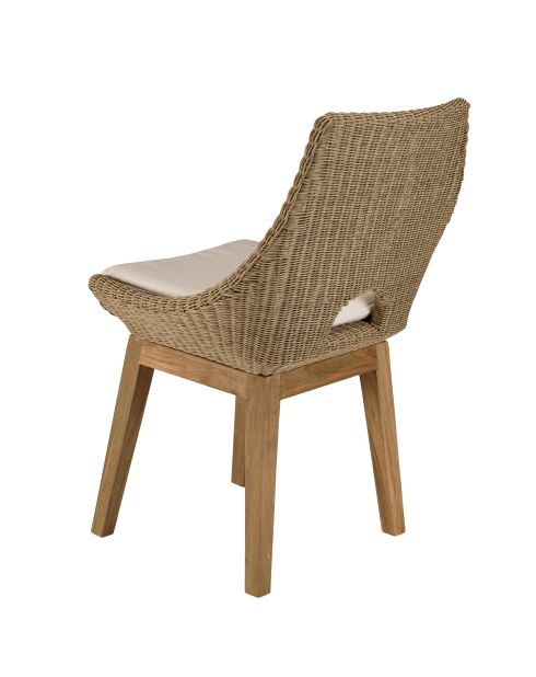 Ensemble de salon de jardin 6/8 personnes - 1 table à manger rectangulaire de jardin - Beige et blanc