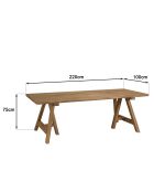 Ensemble de salon de jardin 6/8 personnes - 1 table à manger rectangulaire de jardin - Beige et blanc