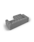 Aster 3-Sitzer modulares Ecksofa aus Samt links Hellgrau - 244x162x70