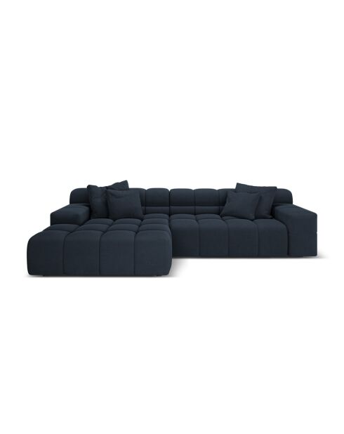 Linkes Ecksofa aus Strukturstoff Agave 3 Sitze Königsblau - 270x160x75 cm