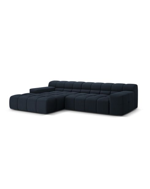 Linkes Ecksofa aus Strukturstoff Agave 3 Sitze Königsblau - 270x160x75 cm