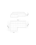 Linkes Ecksofa aus Strukturstoff Agave 3 Sitze Königsblau - 270x160x75 cm