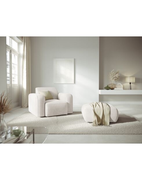 Bouclé Fauteuil Jasmin 1 place Beige - 105x95x72