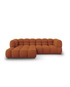 Aster Modulares Ecksofa aus Samt für 3 Personen, links, Terrakotta, 244x162x70