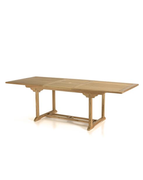 Set mobili da giardino 8/10 persone - 1 tavolo rettangolare allungabile e 6 sedie beige