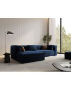 Verbena 4-zits fluwelen hoekbank rechts koningsblauw - 282x166x73