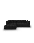 Aster Modulares Ecksofa aus Samt für 4 Personen, rechts, Schwarz — 272x162x70