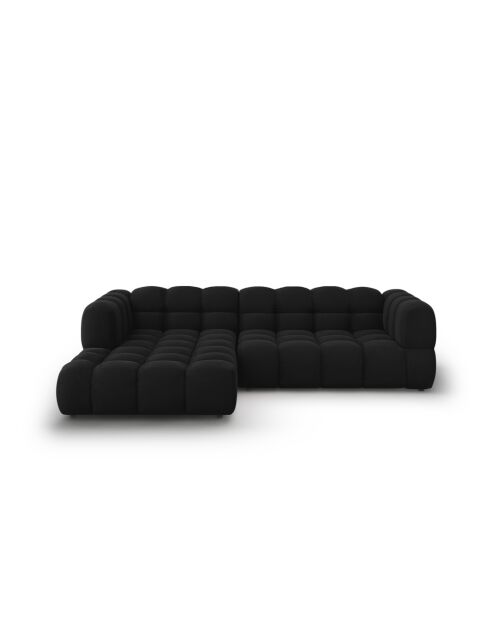 Aster Modulares Ecksofa aus Samt für 4 Personen, rechts, Schwarz — 272x162x70