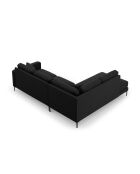 Venus 5-Sitzer-Ecksofa links aus Samt Schwarz - 254x185x90 cm