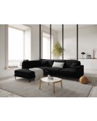 Venus 5-Sitzer-Ecksofa links aus Samt Schwarz - 254x185x90 cm