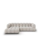 Aster Modulares Ecksofa aus Samt für 4 Personen, links, Hellbeige — 272x162x70