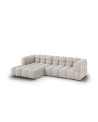 Aster Modulares Ecksofa aus Samt für 4 Personen, links, Hellbeige — 272x162x70