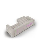 Aster Modulares Ecksofa aus Samt für 4 Personen, links, Hellbeige — 272x162x70