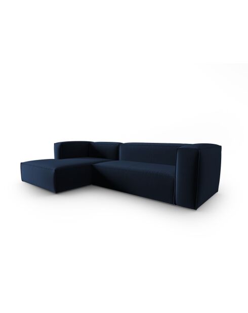 Verbena 4-zits fluwelen hoekbank links Royal Blue - 282x166x73