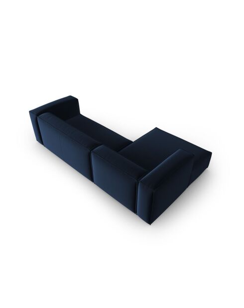 Verbena 4-zits fluwelen hoekbank links Royal Blue - 282x166x73