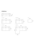 Canapé d'angle gauche velours Verbena 4 places Bleu Roi - 282x166x73