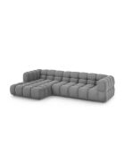 Aster Modulares Ecksofa aus Samt für 4 Personen, rechts, Hellgrau - 300x162x70