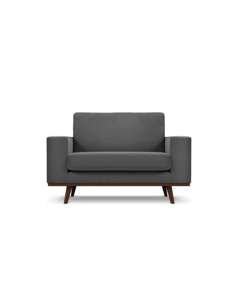 Fauteuil en velours Hebe 1 place Gris Foncé - 121x93x83 cm