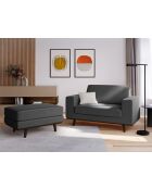 Hebe 1-zits fluwelen fauteuil Donkergrijs - 121x93x83 cm