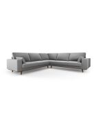 Hebe Velvet Ecksofa, symmetrisch, 5-Sitzer, grau, 273 x 273 x 83 cm