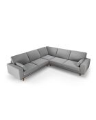 Hebe Velvet Ecksofa, symmetrisch, 5-Sitzer, grau, 273 x 273 x 83 cm