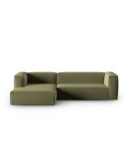 Divano angolare destro Verbena 4 posti in velluto Verde chiaro - 282x166x73