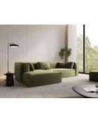 Divano angolare destro Verbena 4 posti in velluto Verde chiaro - 282x166x73