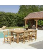 Juego de muebles de jardín para 6/8 personas: 1 mesa de comedor rectangular de color beige