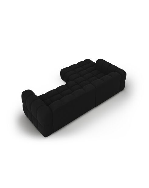 Aster Modulares Ecksofa aus Samt für 4 Personen, links, Schwarz — 272x162x70