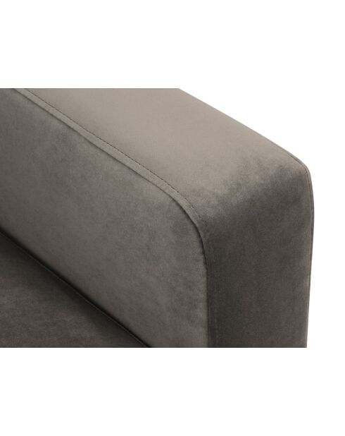 Venus 5-Sitzer-Ecksofa rechts aus Samt Hellgrau - 254x185x90 cm