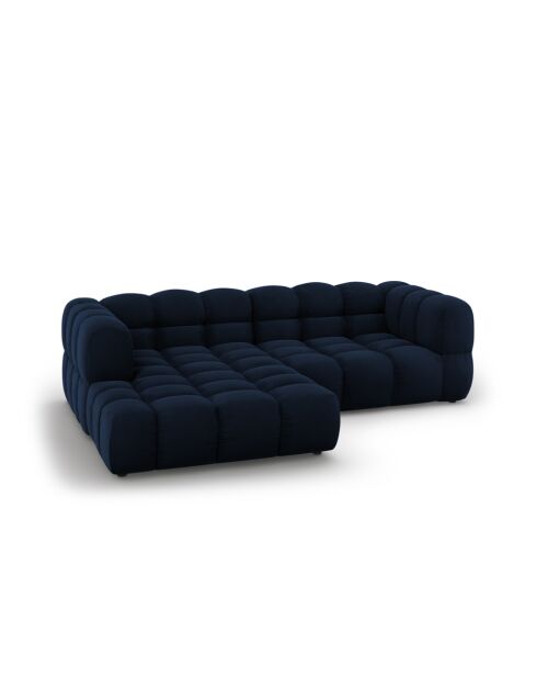 Modulares Ecksofa Aster aus Samt für 3 Personen, links, Königsblau — 244x162x70