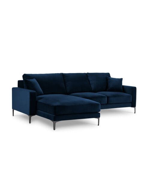 Venus 4-Sitzer-Ecksofa rechts aus Samt Königsblau - 248x160x90 cm